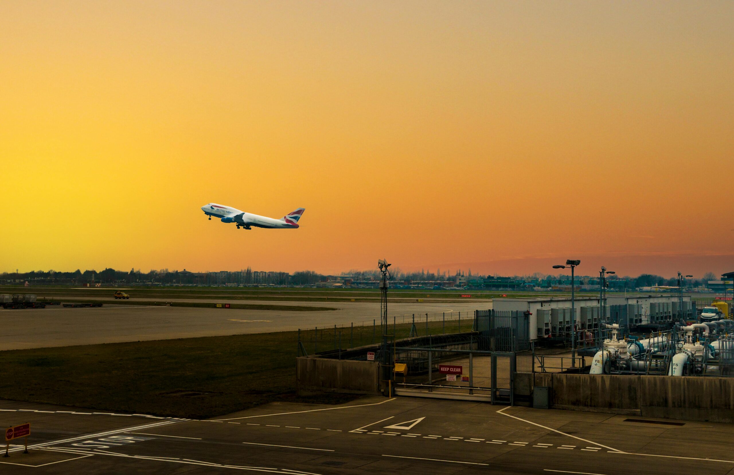 Plane taking off: the thrill of air travel begins. 