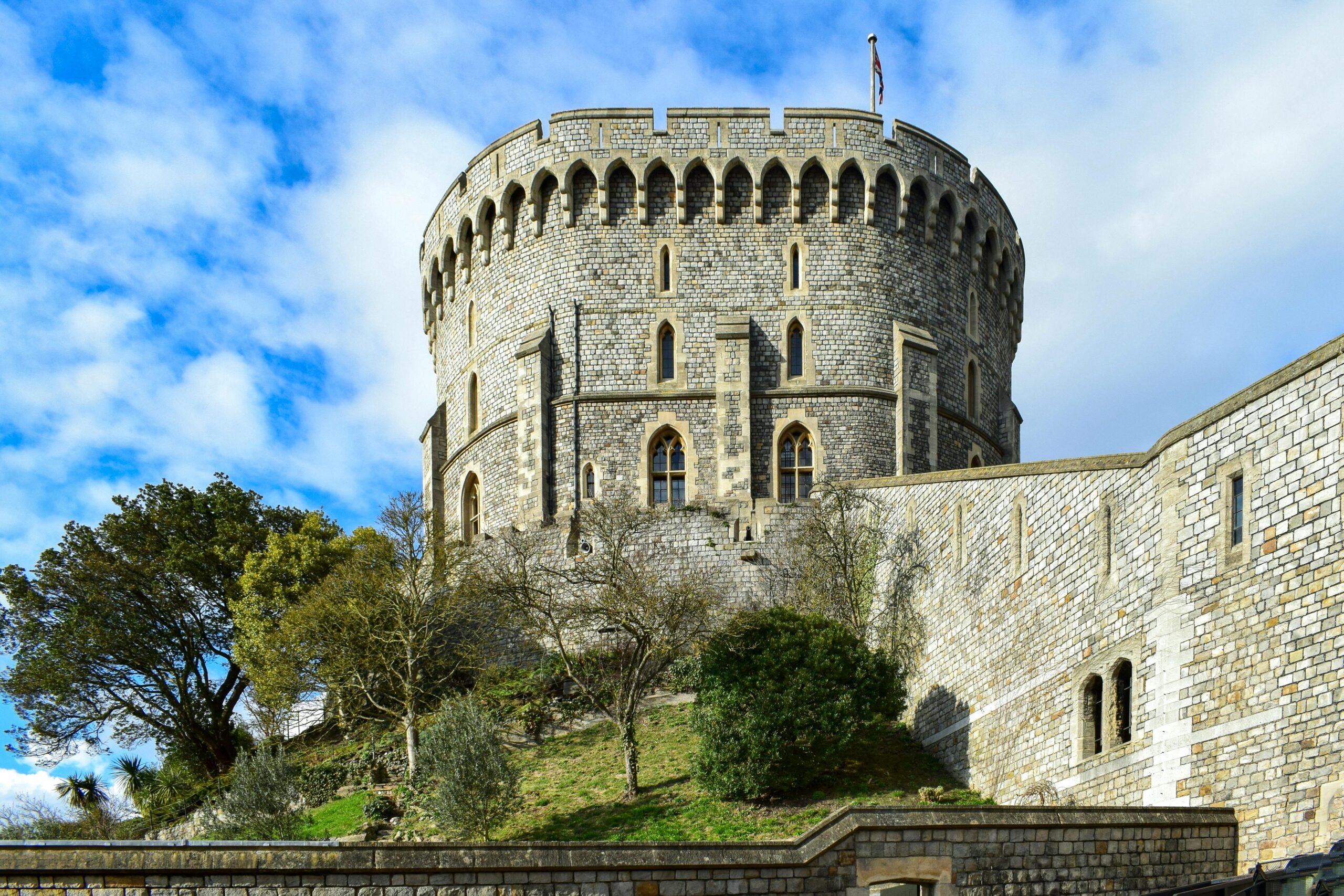 Windsor Castle's Round Tower: a 12th-century fortress and iconic British landmark. 